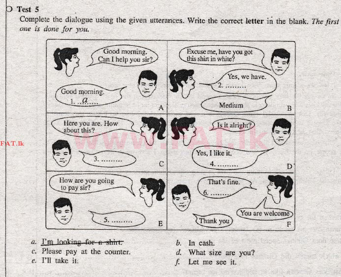 உள்ளூர் பாடத்திட்டம் : சாதாரண நிலை (சா/த) ஆங்கிலம் - 2009 டிசம்பர் - தாள்கள் I (English மொழிமூலம்) 5 1