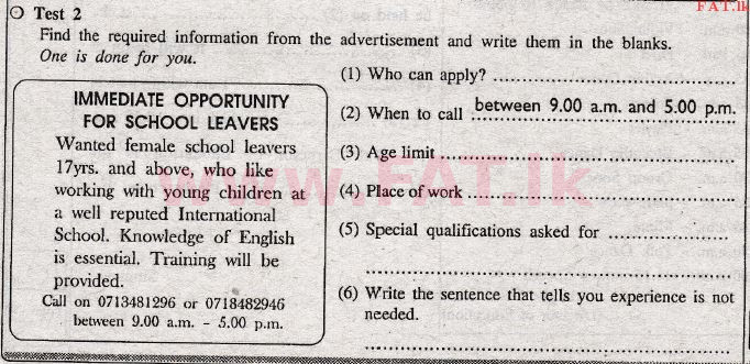 National Syllabus : Ordinary Level (O/L) English Language - 2010 December - Paper I (English Medium) 2 1