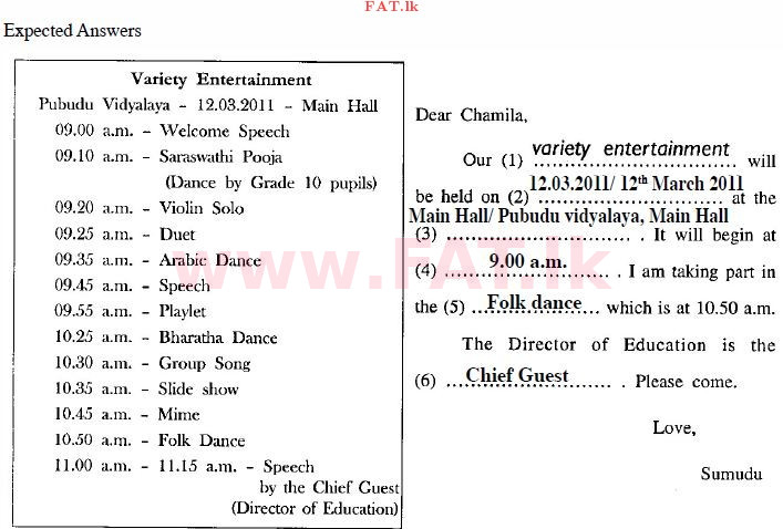 National Syllabus : Ordinary Level (O/L) English Language - 2010 December - Paper I (English Medium) 4 2539