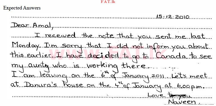 National Syllabus : Ordinary Level (O/L) English Language - 2010 December - Paper I (English Medium) 8 2543