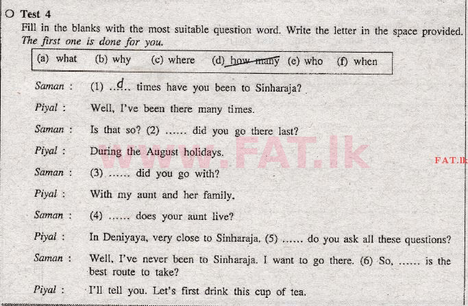 දේශීය විෂය නිර්දේශය : සාමාන්‍ය පෙළ (O/L) ඉංග්‍රීසි භාෂාව - 2011 දෙසැම්බර් - ප්‍රශ්න පත්‍රය I (English මාධ්‍යය) 4 1
