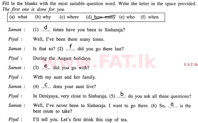 දේශීය විෂය නිර්දේශය : සාමාන්‍ය පෙළ (O/L) ඉංග්‍රීසි භාෂාව - 2011 දෙසැම්බර් - ප්‍රශ්න පත්‍රය I (English මාධ්‍යය) 4 2026