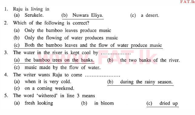 දේශීය විෂය නිර්දේශය : සාමාන්‍ය පෙළ (O/L) ඉංග්‍රීසි භාෂාව - 2011 දෙසැම්බර් - ප්‍රශ්න පත්‍රය I (English මාධ්‍යය) 7 2030