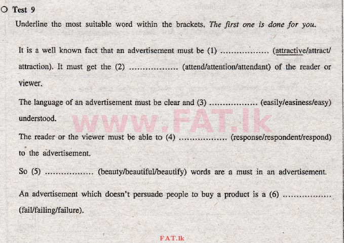 දේශීය විෂය නිර්දේශය : සාමාන්‍ය පෙළ (O/L) ඉංග්‍රීසි භාෂාව - 2011 දෙසැම්බර් - ප්‍රශ්න පත්‍රය II (English මාධ්‍යය) 1 1