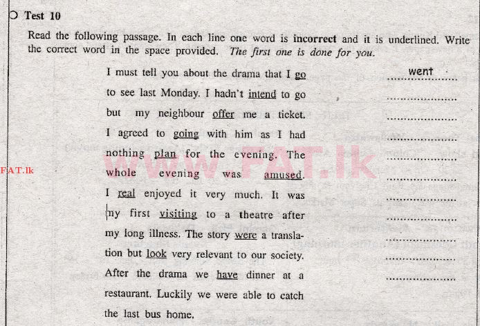දේශීය විෂය නිර්දේශය : සාමාන්‍ය පෙළ (O/L) ඉංග්‍රීසි භාෂාව - 2011 දෙසැම්බර් - ප්‍රශ්න පත්‍රය II (English මාධ්‍යය) 2 1