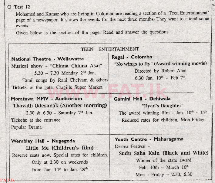 දේශීය විෂය නිර්දේශය : සාමාන්‍ය පෙළ (O/L) ඉංග්‍රීසි භාෂාව - 2011 දෙසැම්බර් - ප්‍රශ්න පත්‍රය II (English මාධ්‍යය) 4 1
