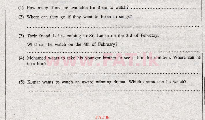 දේශීය විෂය නිර්දේශය : සාමාන්‍ය පෙළ (O/L) ඉංග්‍රීසි භාෂාව - 2011 දෙසැම්බර් - ප්‍රශ්න පත්‍රය II (English මාධ්‍යය) 4 2