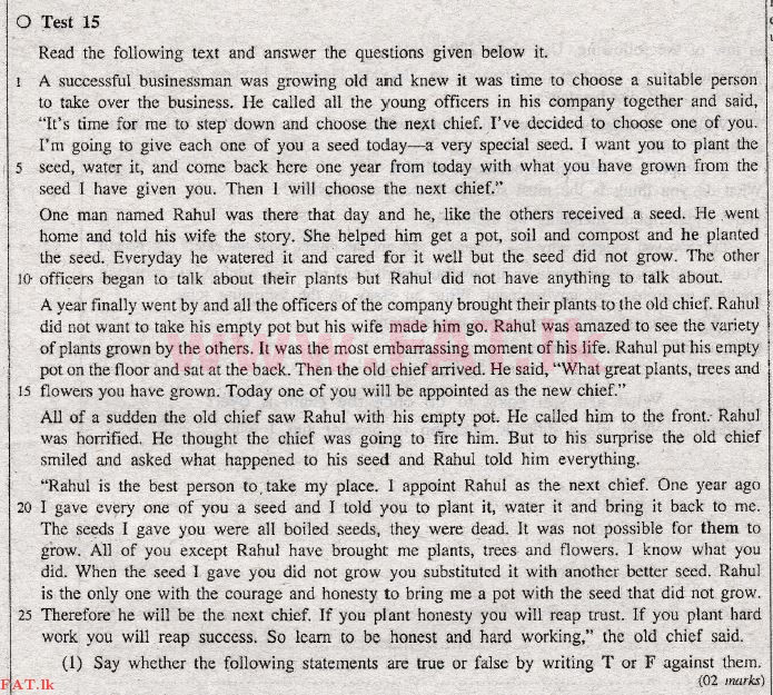 දේශීය විෂය නිර්දේශය : සාමාන්‍ය පෙළ (O/L) ඉංග්‍රීසි භාෂාව - 2011 දෙසැම්බර් - ප්‍රශ්න පත්‍රය II (English මාධ්‍යය) 7 1