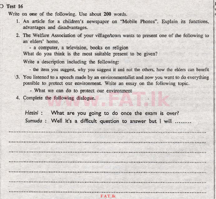 දේශීය විෂය නිර්දේශය : සාමාන්‍ය පෙළ (O/L) ඉංග්‍රීසි භාෂාව - 2011 දෙසැම්බර් - ප්‍රශ්න පත්‍රය II (English මාධ්‍යය) 8 1