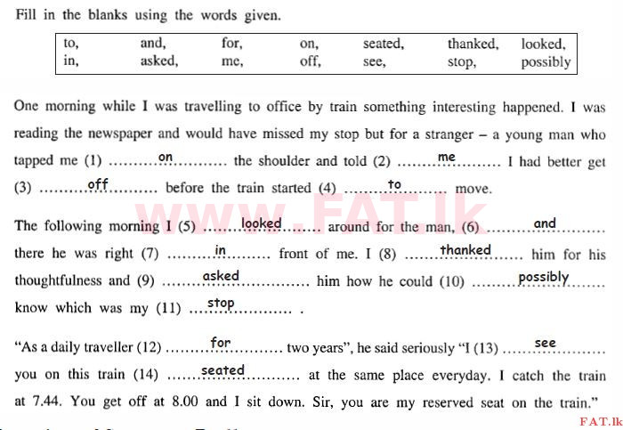 දේශීය විෂය නිර්දේශය : සාමාන්‍ය පෙළ (O/L) ඉංග්‍රීසි භාෂාව - 2011 දෙසැම්බර් - ප්‍රශ්න පත්‍රය II (English මාධ්‍යය) 3 2034
