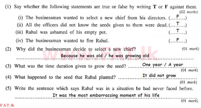 දේශීය විෂය නිර්දේශය : සාමාන්‍ය පෙළ (O/L) ඉංග්‍රීසි භාෂාව - 2011 දෙසැම්බර් - ප්‍රශ්න පත්‍රය II (English මාධ්‍යය) 7 2039