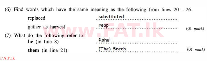 දේශීය විෂය නිර්දේශය : සාමාන්‍ය පෙළ (O/L) ඉංග්‍රීසි භාෂාව - 2011 දෙසැම්බර් - ප්‍රශ්න පත්‍රය II (English මාධ්‍යය) 7 2040