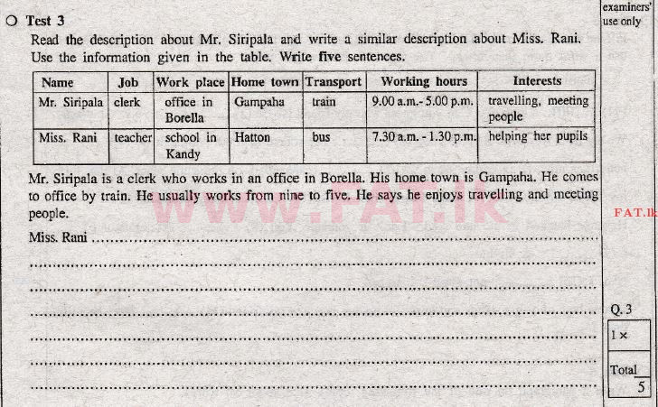 දේශීය විෂය නිර්දේශය : සාමාන්‍ය පෙළ (O/L) ඉංග්‍රීසි භාෂාව - 2012 දෙසැම්බර් - ප්‍රශ්න පත්‍රය I (English මාධ්‍යය) 3 1