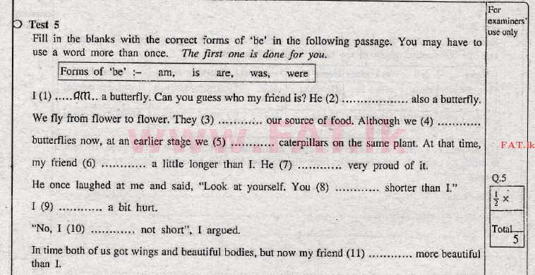 දේශීය විෂය නිර්දේශය : සාමාන්‍ය පෙළ (O/L) ඉංග්‍රීසි භාෂාව - 2012 දෙසැම්බර් - ප්‍රශ්න පත්‍රය I (English මාධ්‍යය) 5 1