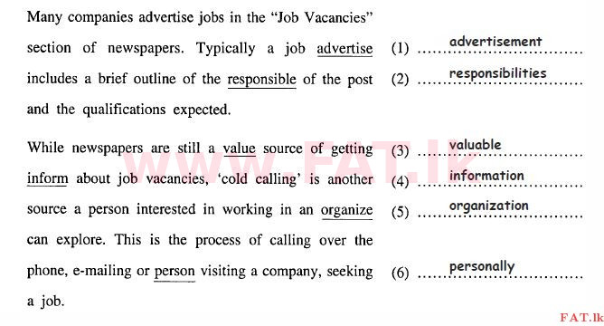 දේශීය විෂය නිර්දේශය : සාමාන්‍ය පෙළ (O/L) ඉංග්‍රීසි භාෂාව - 2012 දෙසැම්බර් - ප්‍රශ්න පත්‍රය II (English මාධ්‍යය) 2 1344