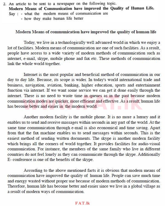 දේශීය විෂය නිර්දේශය : සාමාන්‍ය පෙළ (O/L) ඉංග්‍රීසි භාෂාව - 2012 දෙසැම්බර් - ප්‍රශ්න පත්‍රය II (English මාධ්‍යය) 8 1352