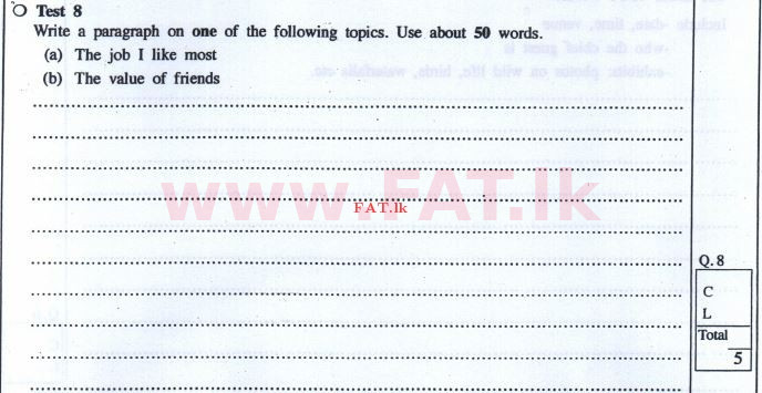 உள்ளூர் பாடத்திட்டம் : சாதாரண நிலை (சா/த) ஆங்கிலம் - 2016 டிசம்பர் - தாள்கள் I (English மொழிமூலம்) 8 1