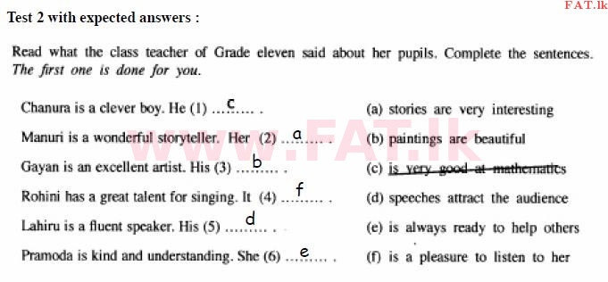 National Syllabus : Ordinary Level (O/L) English Language - 2015 December - Paper I (English Medium) 2 614