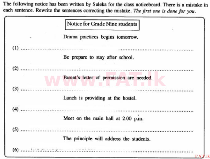 National Syllabus : Ordinary Level (O/L) English Language - 2015 December - Paper II (English Medium) 1 1