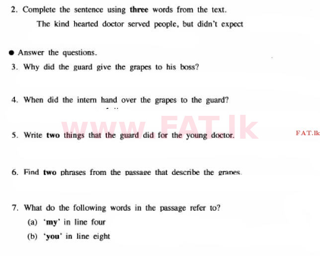 National Syllabus : Ordinary Level (O/L) English Language - 2015 December - Paper II (English Medium) 7 3