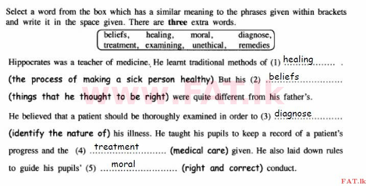 National Syllabus : Ordinary Level (O/L) English Language - 2015 December - Paper II (English Medium) 2 601