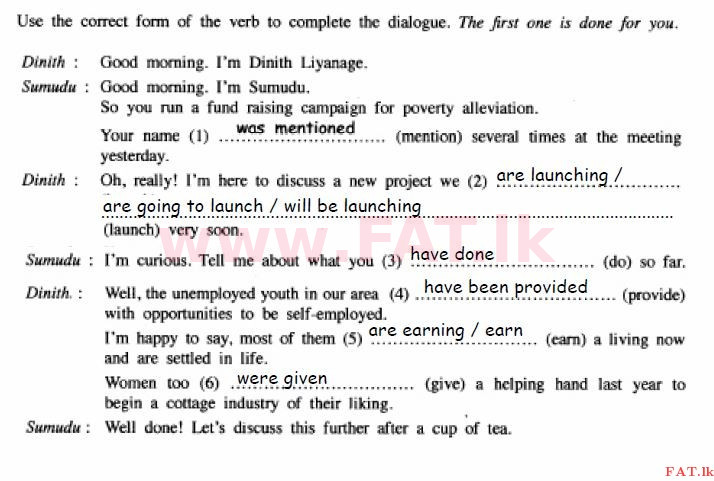 National Syllabus : Ordinary Level (O/L) English Language - 2015 December - Paper II (English Medium) 5 604