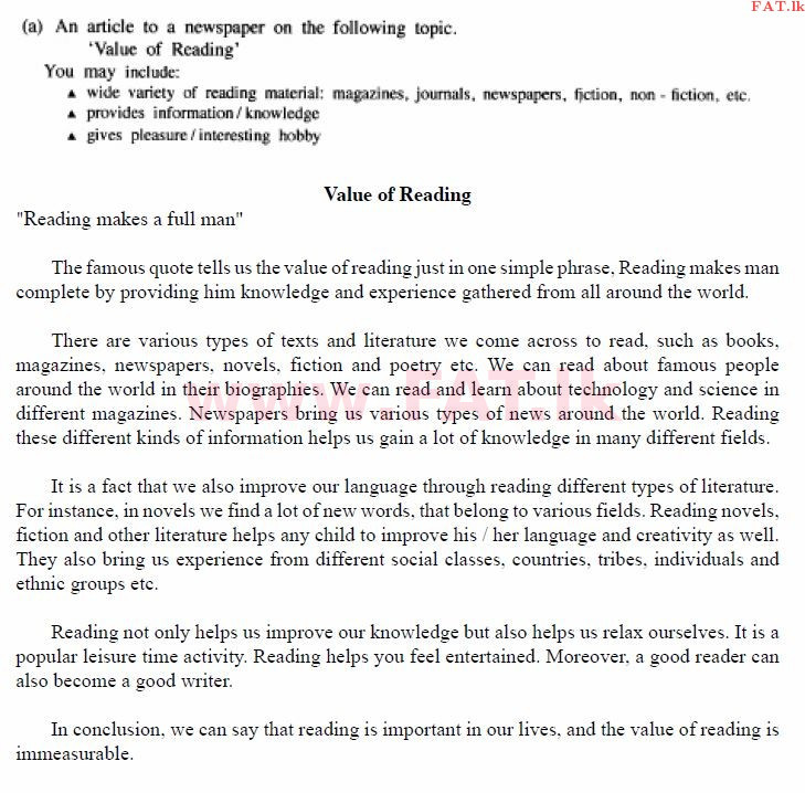 National Syllabus : Ordinary Level (O/L) English Language - 2015 December - Paper II (English Medium) 8 609