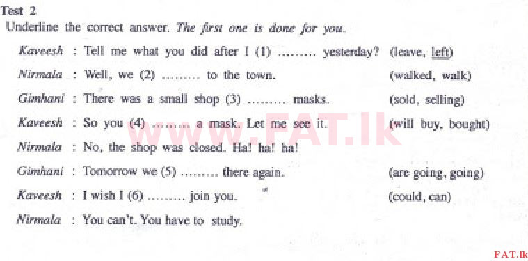 உள்ளூர் பாடத்திட்டம் : சாதாரண நிலை (சா/த) ஆங்கிலம் - 2017 டிசம்பர் - தாள்கள் I (English மொழிமூலம்) 2 1