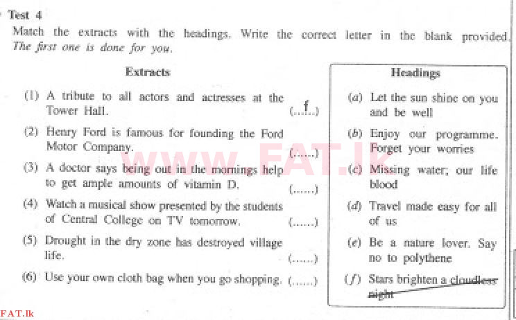 உள்ளூர் பாடத்திட்டம் : சாதாரண நிலை (சா/த) ஆங்கிலம் - 2017 டிசம்பர் - தாள்கள் I (English மொழிமூலம்) 4 1