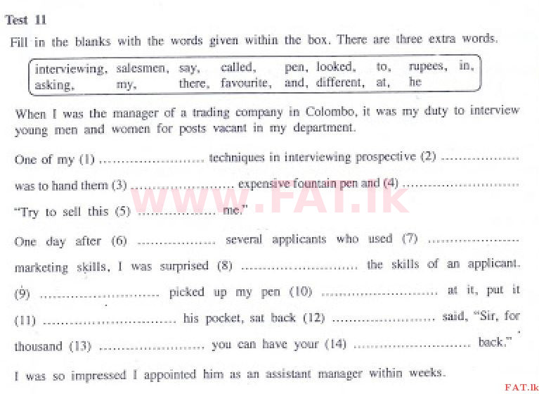 உள்ளூர் பாடத்திட்டம் : சாதாரண நிலை (சா/த) ஆங்கிலம் - 2017 டிசம்பர் - தாள்கள் II (English மொழிமூலம்) 3 1