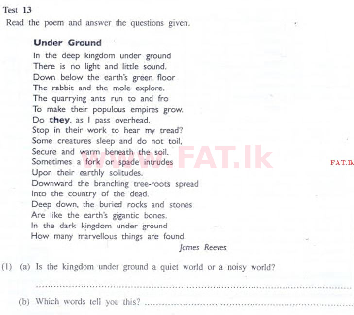 உள்ளூர் பாடத்திட்டம் : சாதாரண நிலை (சா/த) ஆங்கிலம் - 2017 டிசம்பர் - தாள்கள் II (English மொழிமூலம்) 5 1