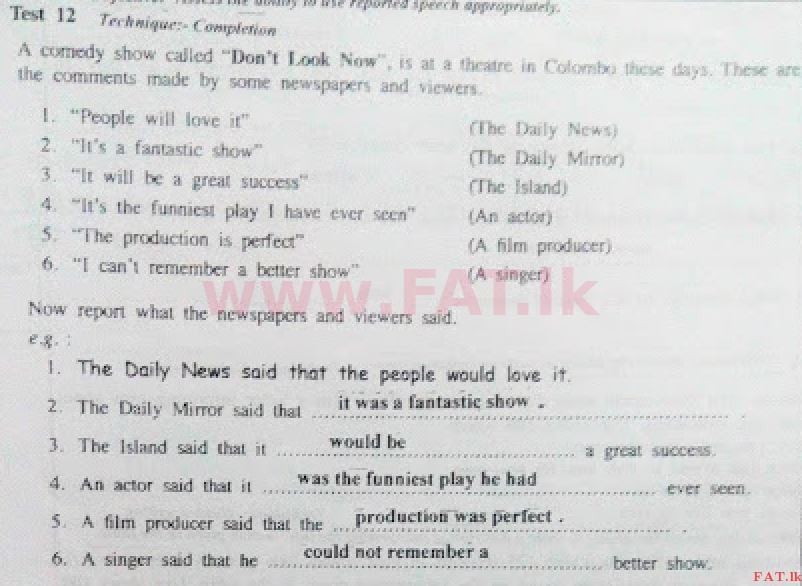 உள்ளூர் பாடத்திட்டம் : சாதாரண நிலை (சா/த) ஆங்கிலம் - 2017 டிசம்பர் - தாள்கள் II (English மொழிமூலம்) 4 4254