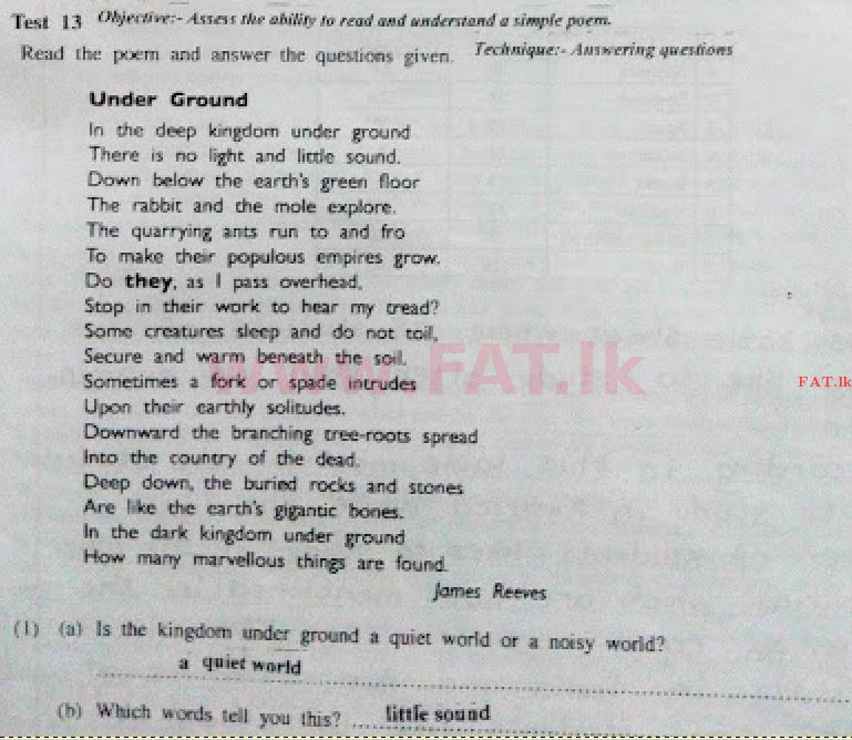 உள்ளூர் பாடத்திட்டம் : சாதாரண நிலை (சா/த) ஆங்கிலம் - 2017 டிசம்பர் - தாள்கள் II (English மொழிமூலம்) 5 4255