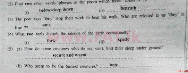 உள்ளூர் பாடத்திட்டம் : சாதாரண நிலை (சா/த) ஆங்கிலம் - 2017 டிசம்பர் - தாள்கள் II (English மொழிமூலம்) 5 4256