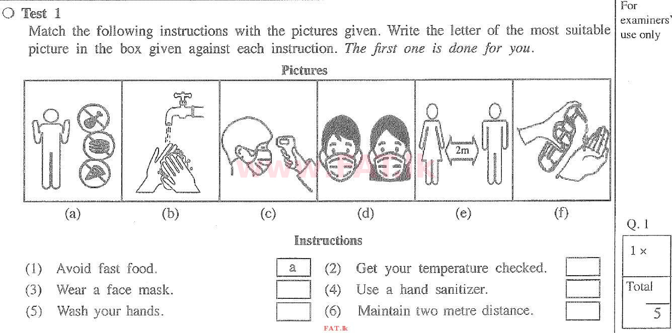National Syllabus : Ordinary Level (O/L) English Language - 2020 March - Paper I (English Medium) 1 1