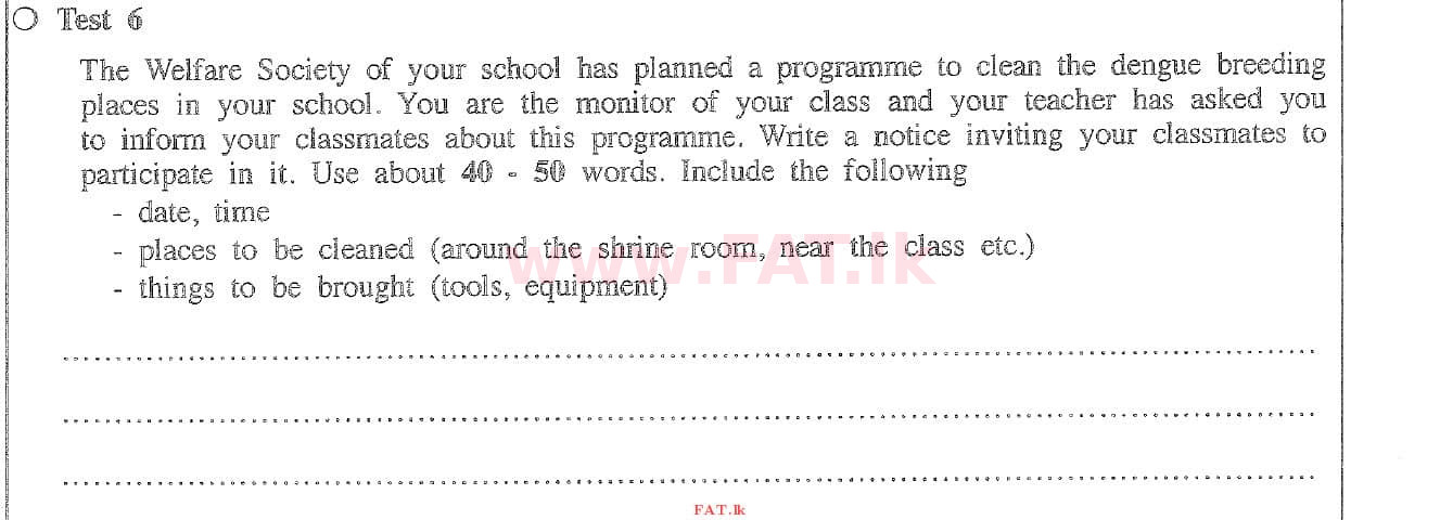 National Syllabus : Ordinary Level (O/L) English Language - 2020 March - Paper I (English Medium) 6 1