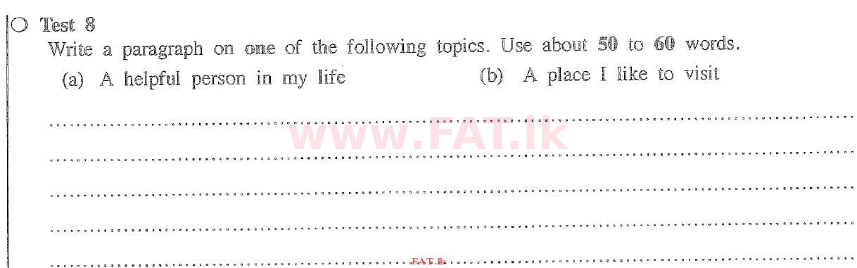 National Syllabus : Ordinary Level (O/L) English Language - 2020 March - Paper I (English Medium) 8 1