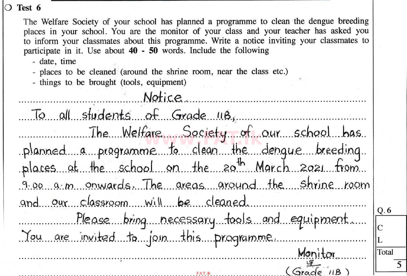 National Syllabus : Ordinary Level (O/L) English Language - 2020 March - Paper I (English Medium) 6 4472