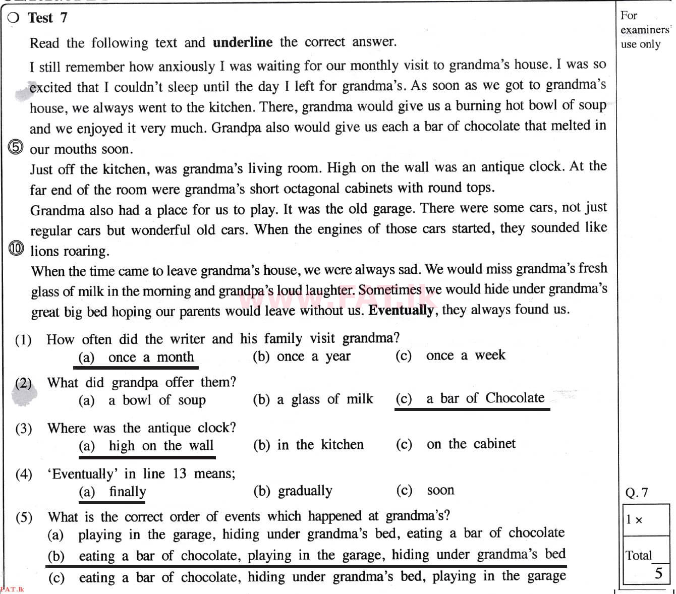 National Syllabus : Ordinary Level (O/L) English Language - 2020 March - Paper I (English Medium) 7 4473