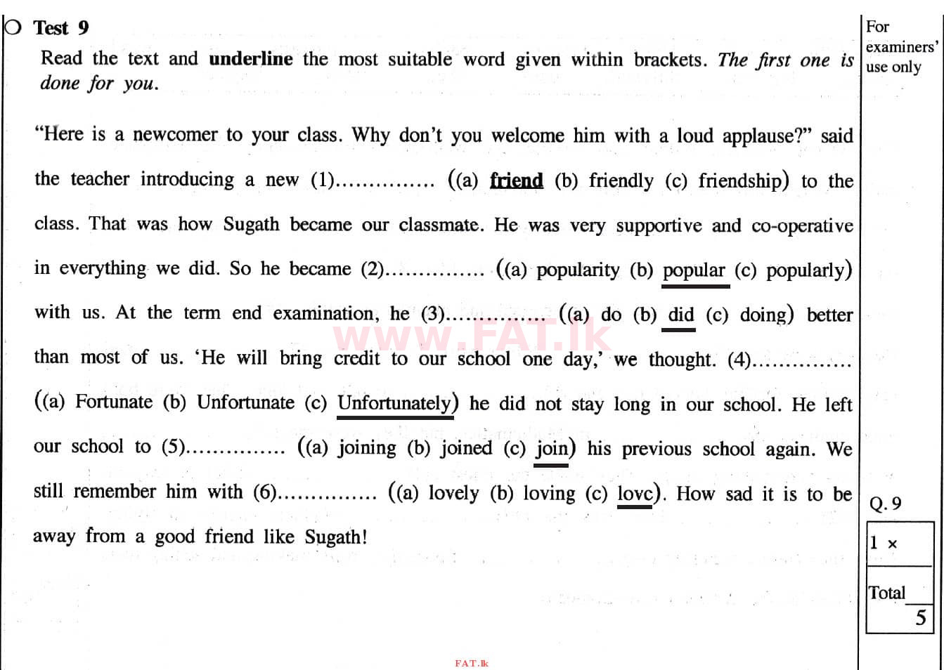 உள்ளூர் பாடத்திட்டம் : சாதாரண நிலை (சா/த) ஆங்கிலம் - 2020 மார்ச் - தாள்கள் II (English மொழிமூலம்) 1 4475