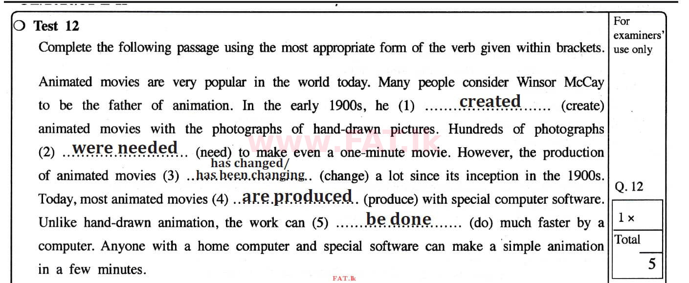 National Syllabus : Ordinary Level (O/L) English Language - 2020 March - Paper II (English Medium) 4 4478