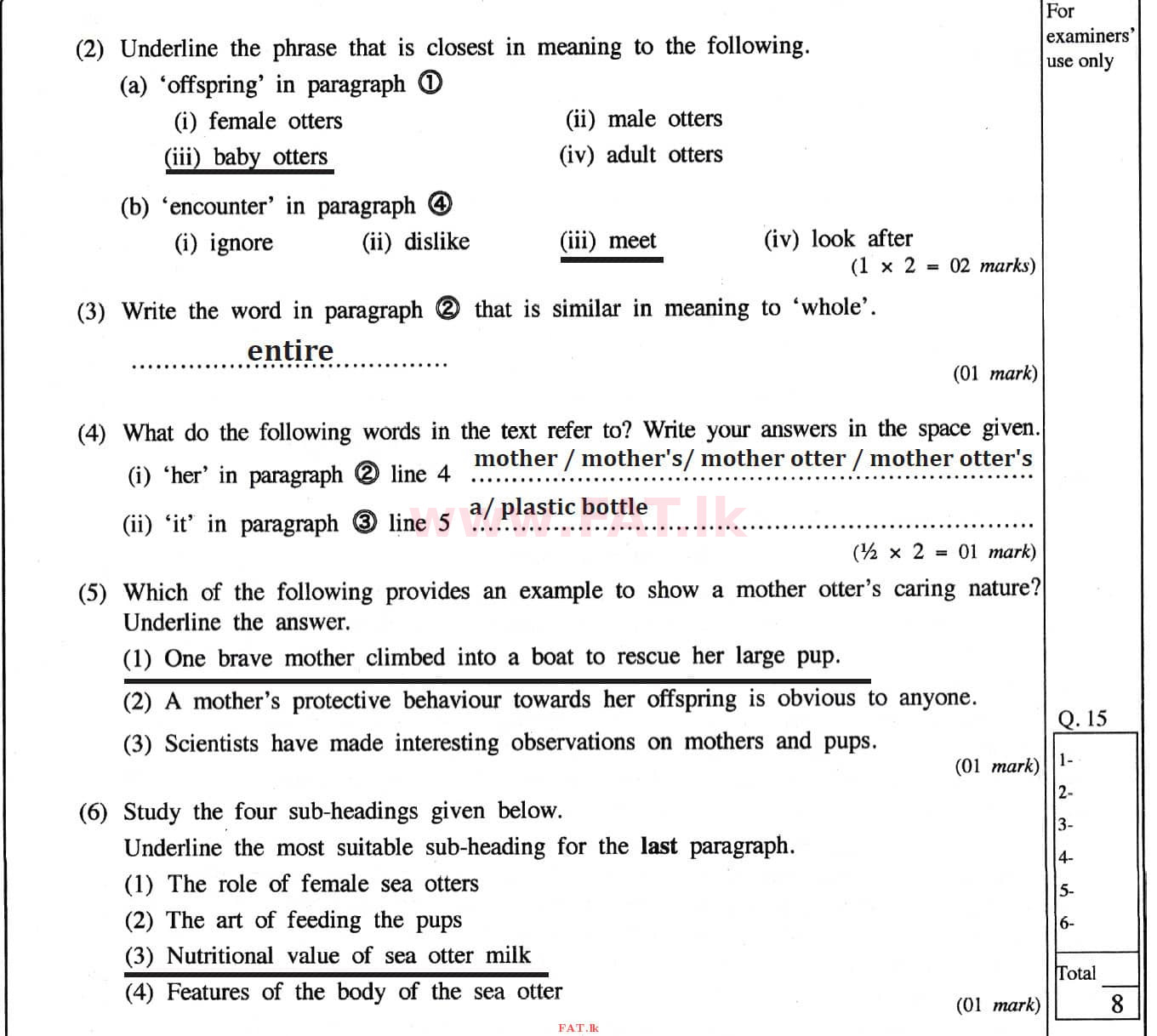 National Syllabus : Ordinary Level (O/L) English Language - 2020 March - Paper II (English Medium) 7 4482