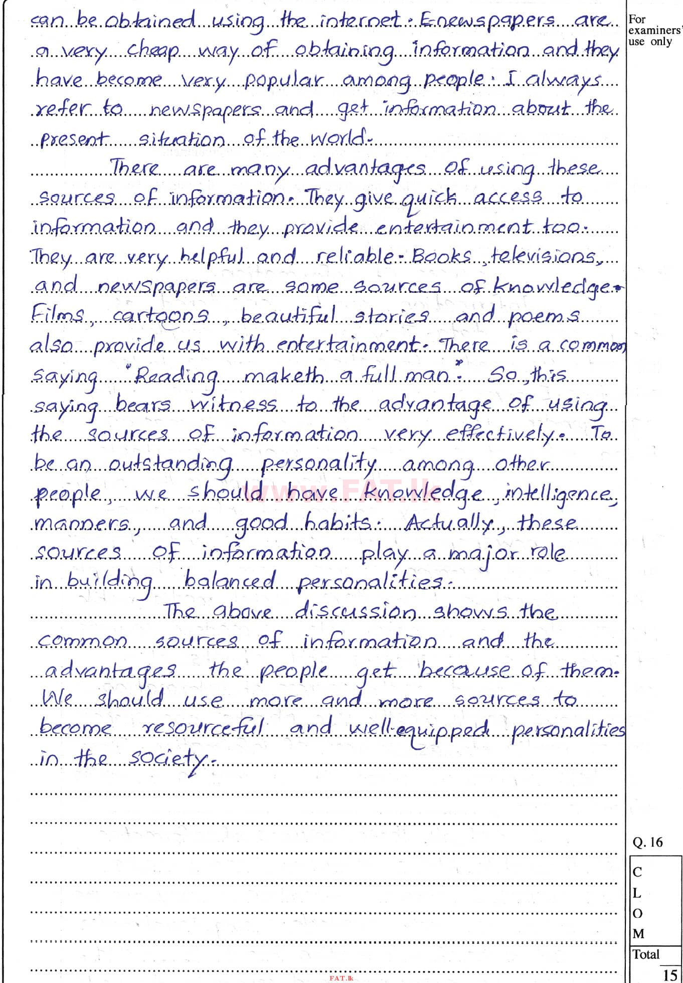 National Syllabus : Ordinary Level (O/L) English Language - 2020 March - Paper II (English Medium) 8 4485