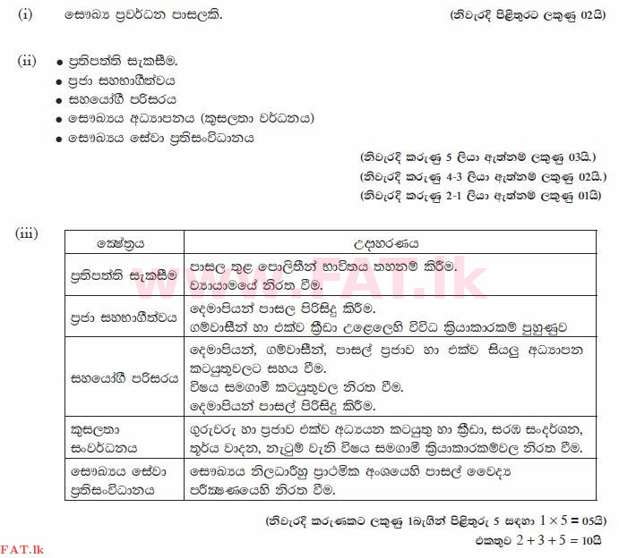 உள்ளூர் பாடத்திட்டம் : சாதாரண நிலை (சா/த) சுகாதாரம் மற்றும் உடல் கல்வி - 2012 டிசம்பர் - தாள்கள் II (සිංහල மொழிமூலம்) 3 1360