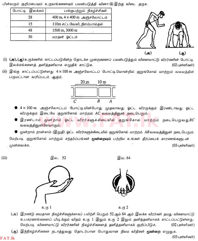 உள்ளூர் பாடத்திட்டம் : சாதாரண நிலை (சா/த) சுகாதாரம் மற்றும் உடல் கல்வி - 2012 டிசம்பர் - தாள்கள் II (தமிழ் மொழிமூலம்) 6 1
