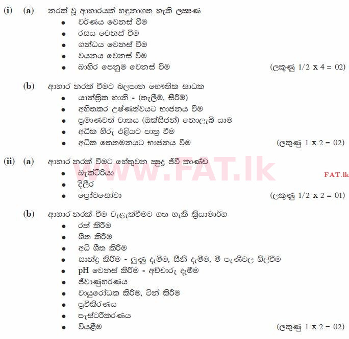 National Syllabus : Ordinary Level (O/L) Agriculture and Food Technology - 2011 December - Paper II (සිංහල Medium) 7 1797