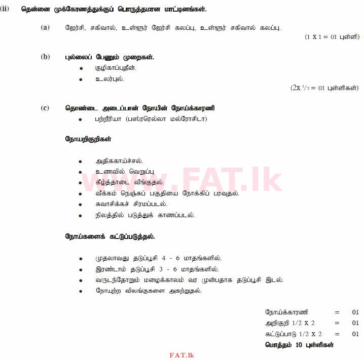 உள்ளூர் பாடத்திட்டம் : சாதாரண நிலை (சா/த) விவசாயமும் உணவுத் தொழில்நுட்பமும். - 2011 டிசம்பர் - தாள்கள் II (தமிழ் மொழிமூலம்) 6 1808