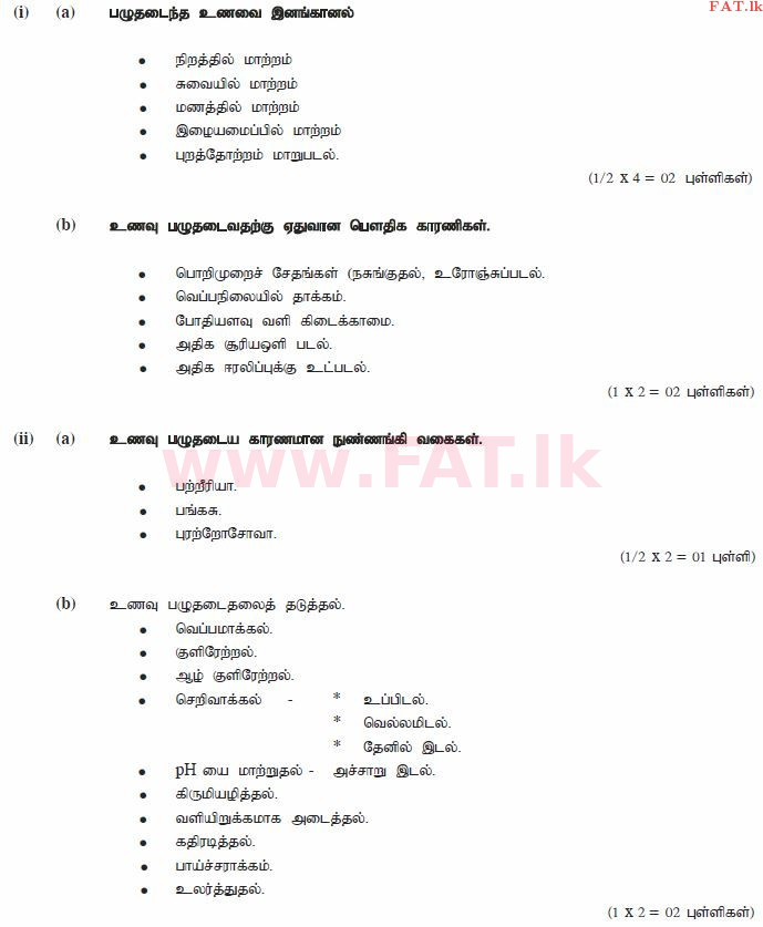 National Syllabus : Ordinary Level (O/L) Agriculture and Food Technology - 2011 December - Paper II (தமிழ் Medium) 7 1809