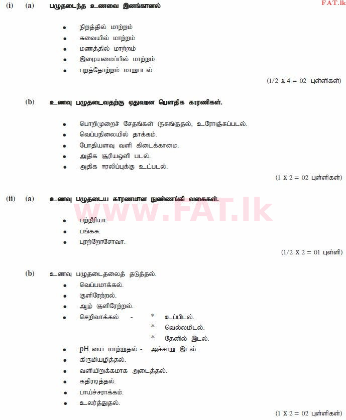 உள்ளூர் பாடத்திட்டம் : சாதாரண நிலை (சா/த) விவசாயமும் உணவுத் தொழில்நுட்பமும். - 2011 டிசம்பர் - தாள்கள் II (தமிழ் மொழிமூலம்) 7 1809
