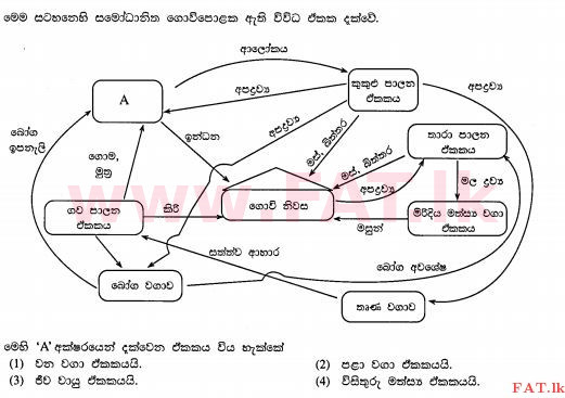 உள்ளூர் பாடத்திட்டம் : சாதாரண நிலை (சா/த) விவசாயமும் உணவுத் தொழில்நுட்பமும். - 2012 டிசம்பர் - தாள்கள் I (සිංහල மொழிமூலம்) 30 1